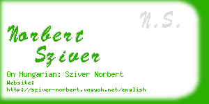 norbert sziver business card